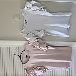 2 Express ruffle sleeve shirts